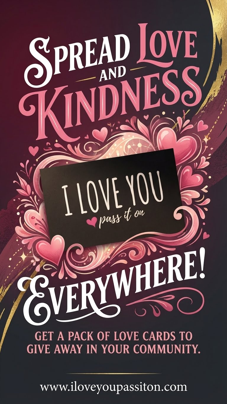Spread love and kindness everywhere. Get a pack of love cards to give away in your community.